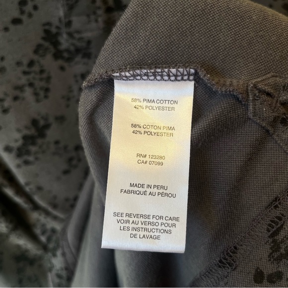 Travis Mathew short sleeve polo shirt XL Gray floral Mens Pima cotton blend Golf - Picture 8 of 8